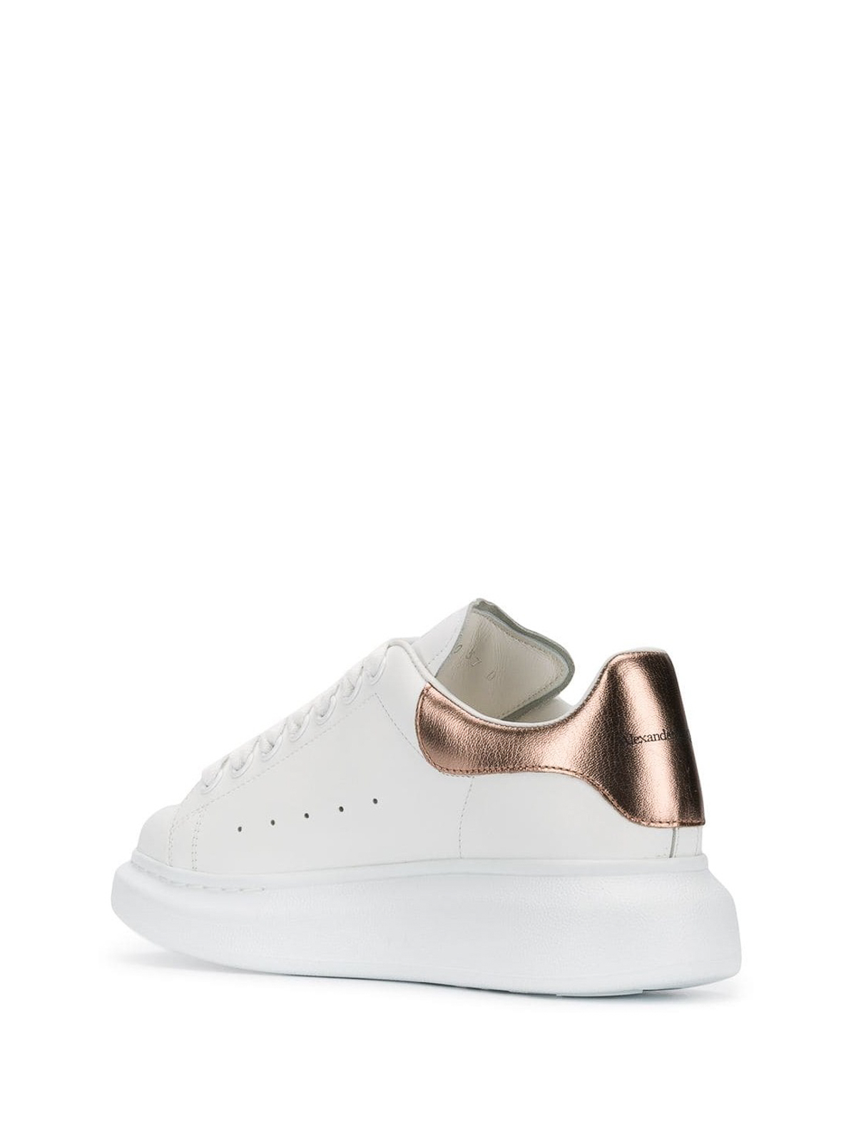 Shop Alexander Mcqueen Oversize Smooth Leather Sneakers In Blanco